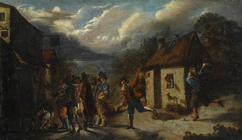 Scuola Olandese, XVII Sec. - Bambocciata