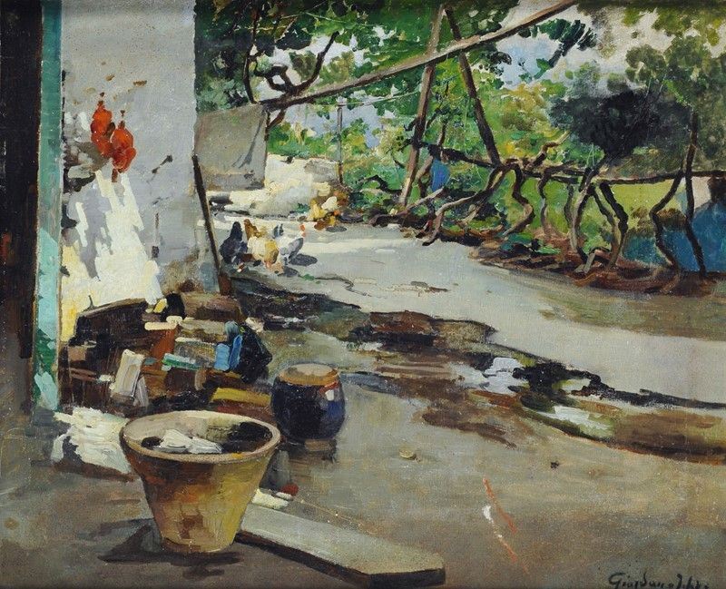 Felice Giordano - Scorcio di Aia