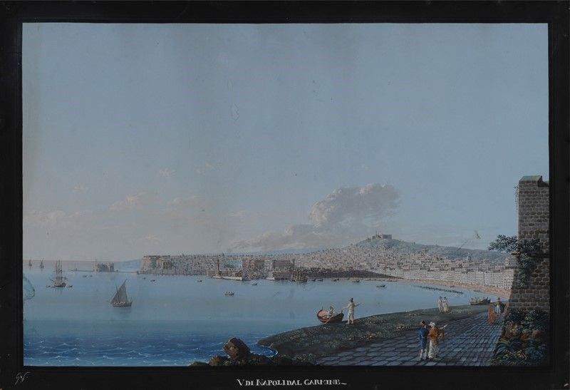 Anonimo, XIX Sec. - Veduta di Napoli dal Carmine