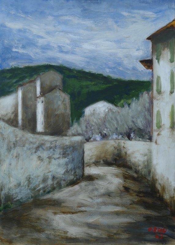Ottone Rosai - Strada con case