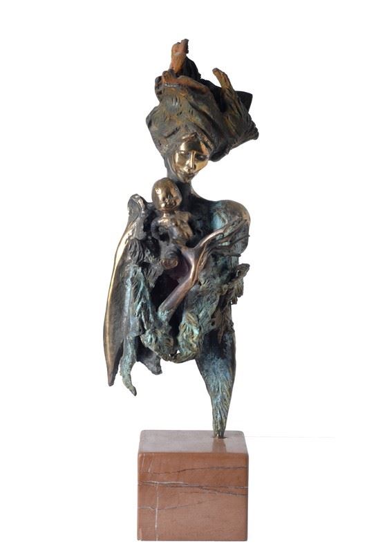 Nuccio Fontanella : Maternità  - Scultura in bronzo - Asta Arte moderna e contemporanea - III - Galleria Pananti Casa d'Aste
