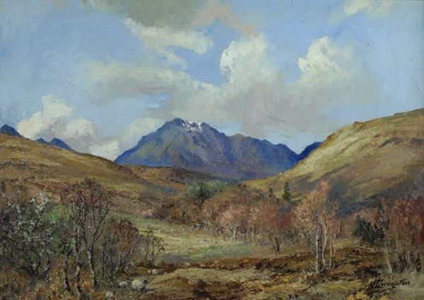 William  Livingstone Anderson : Paesaggio montano  - Olio su tela - Auction AUTORI DEL XIX E XX SEC - Galleria Pananti Casa d'Aste