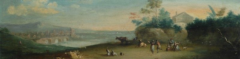 Franz De Paula - Due Paesaggi con Figure