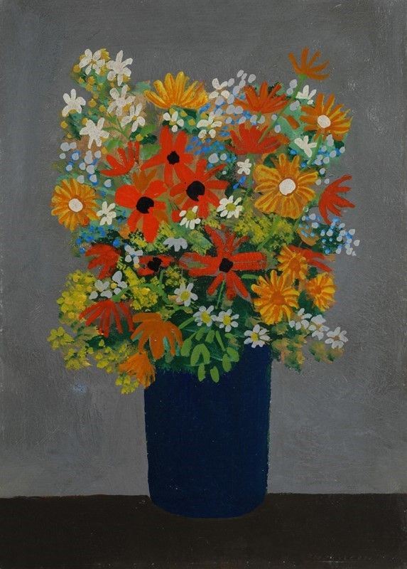 Marcello Boccacci : Fiori   (1948)  - Olio su cartoncino - Auction ARTE MODERNA E CONTEMPORANEA - Galleria Pananti Casa d'Aste