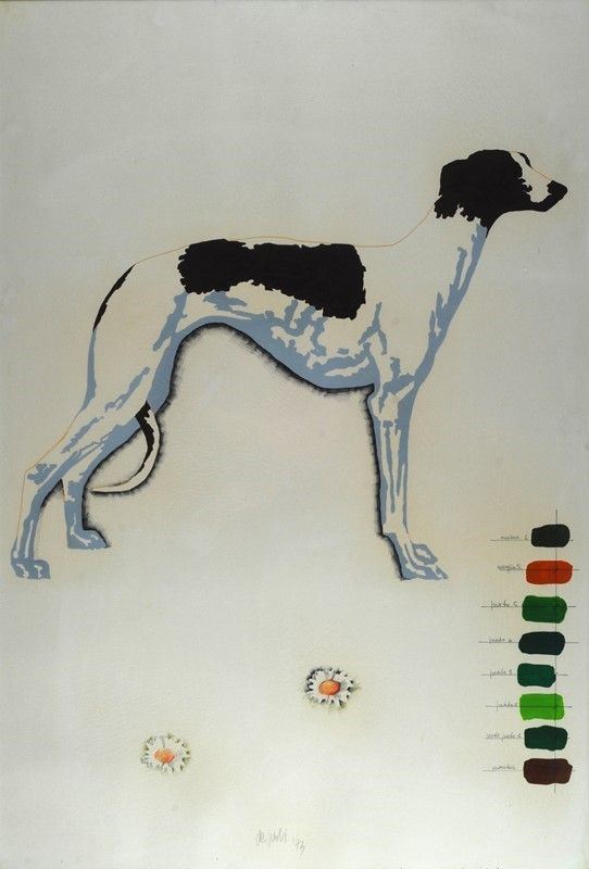 Fabio De Poli : Studio per un ricordo Londinese  (1973)  - Tecnica mista su cartoncino - Auction STORART - ARTE MODERNA E CONTEMPORANEA - IV - Galleria Pananti Casa d'Aste