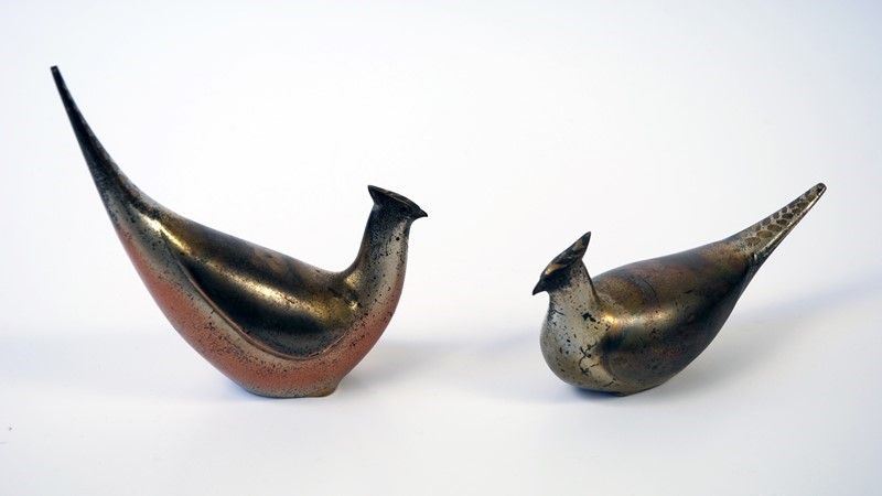 Coppia di Soprammobili a Forma di Fagiani
