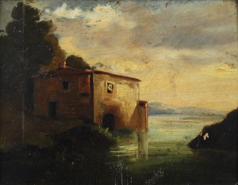 Anonimo, XIX Sec. - Scorcio sul Lago