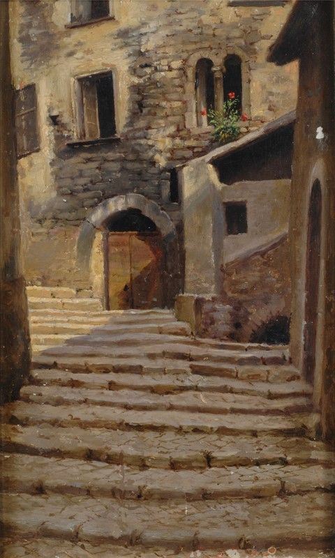 Anonimo, XX sec. - Scorcio di paese