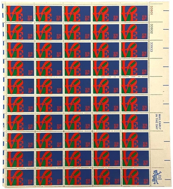 Robert Indiana - Foglio di Francobolli