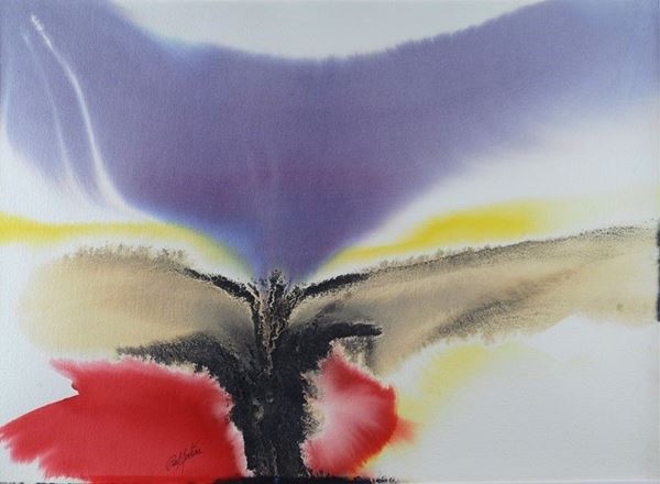 Paul Jenkins : Phenomena full side  (1985)  - Acquerello su carta - Auction Arte moderna e contemporanea - III - Galleria Pananti Casa d'Aste