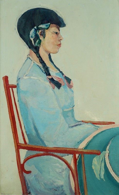 Renzo Vespignani : Ritratto di ragazza seduta  - Olio su tela - Auction Arte moderna e contemporanea - III - Galleria Pananti Casa d'Aste
