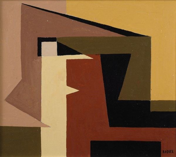 Mario Radice : Composizione  ((1950-1951))  - Olio su tela - Auction Arte moderna e contemporanea - III - Galleria Pananti Casa d'Aste