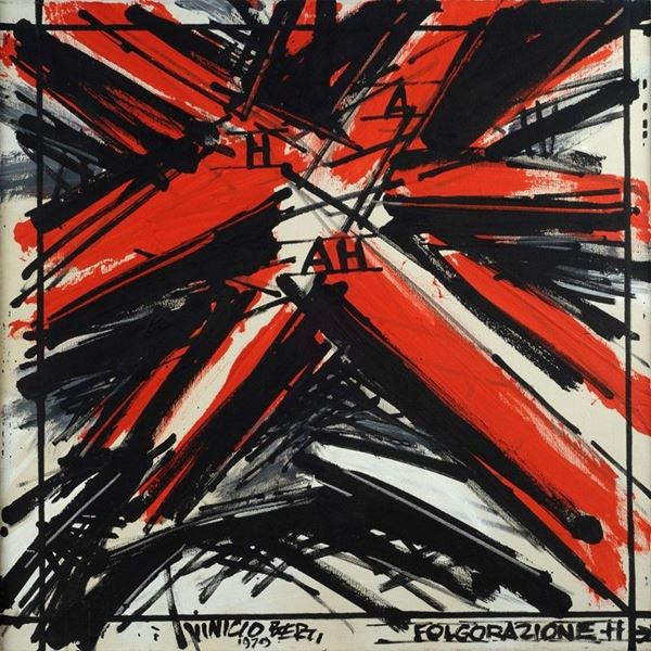 Vinicio Berti : Folgorazione  (1979)  - Acrilico su tela - Asta Arte moderna e contemporanea - III - Galleria Pananti Casa d'Aste