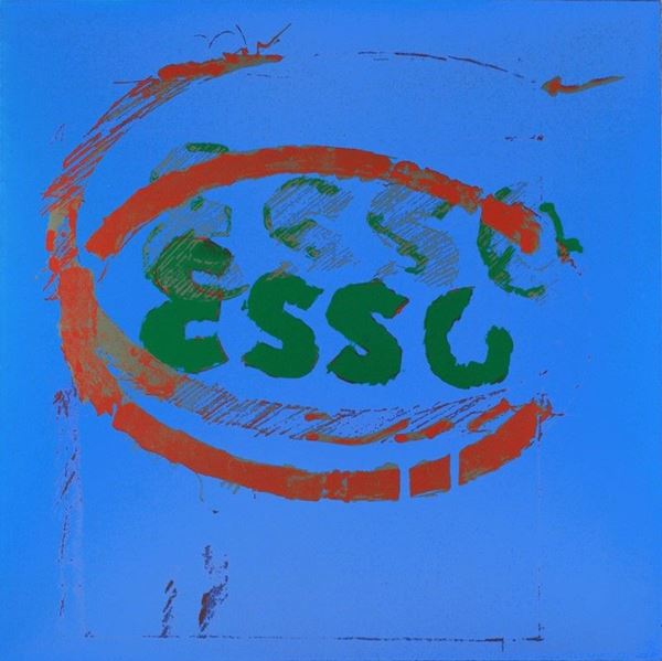 Mario Schifano : Esso  - Stampa serigrafica su tela - Auction Arte moderna e contemporanea - III - Galleria Pananti Casa d'Aste