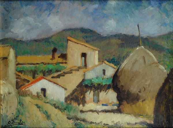 Oreste Zuccoli - Scorcio di villaggio