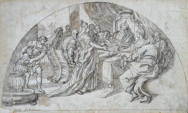 Scuola di Francesco Solimena - Salomè presenta la testa del Battista ad Erode