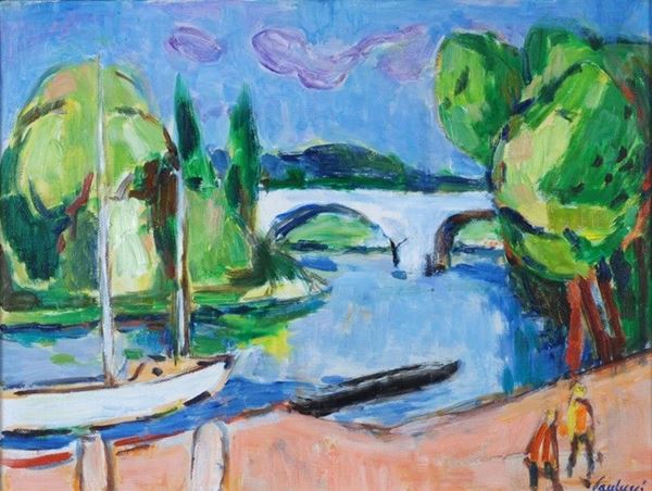 Enrico Paulucci : Lungo Po  - Olio su tela - Auction ARTE MODERNA E CONTEMPORANEA - Galleria Pananti Casa d'Aste