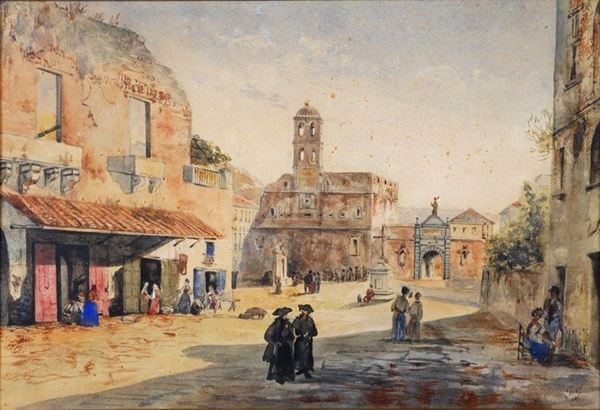 Giacinto Gigante - Piazza di paese