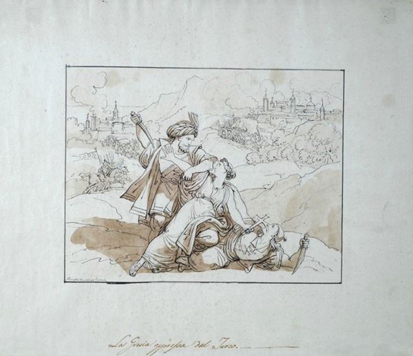 Bartolomeo Pinelli : La Grecia oppressa dal turco  (1817)  - Inchiostro su carta - Asta Antiquariato - I - Galleria Pananti Casa d'Aste