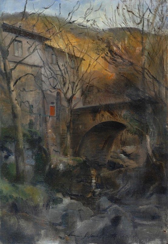 Romano Stefanelli : Vecchio mulino  (1977)  - Olio su tela - Auction ARTE MODERNA E CONTEMPORANEA - Galleria Pananti Casa d'Aste