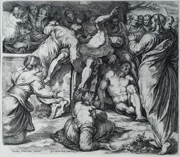 Guillaume Courtois :  Resurrezione di Lazzaro  - Acquaforte - Auction ANTIQUARIATO - Galleria Pananti Casa d'Aste