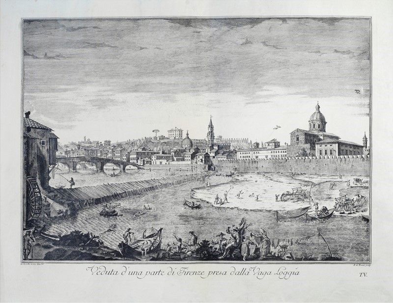 Quattro Stampe con Vedute di Firenze