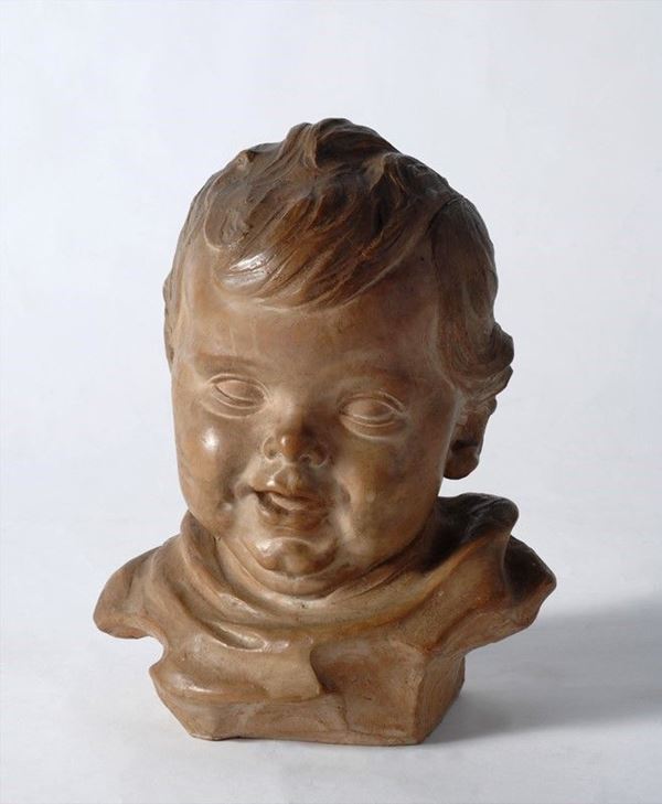 Emanuele Zambini : Testa di bambino  - Terracotta - Auction Autori del XIX e XX sec. - II - Galleria Pananti Casa d'Aste