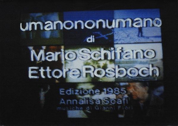 Mario Schifano : Umano non umano  (1990-97)  - Acrilico su tela preparata al computer - Auction Arte moderna e contemporanea - III - Galleria Pananti Casa d'Aste