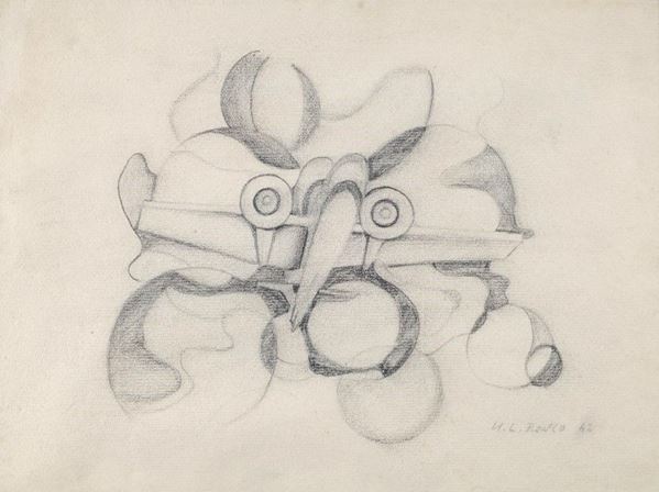 Umberto Luigi Ronco : Senza titolo  (1942)  - Matita su carta - Asta Arte moderna e contemporanea - III - Galleria Pananti Casa d'Aste
