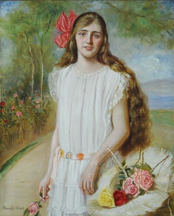 Eleanor Stewart Wood - Fanciulla con fiori
