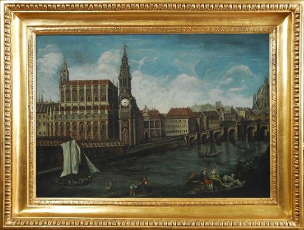 Scuola Europea, XIX sec. - Veduta di città