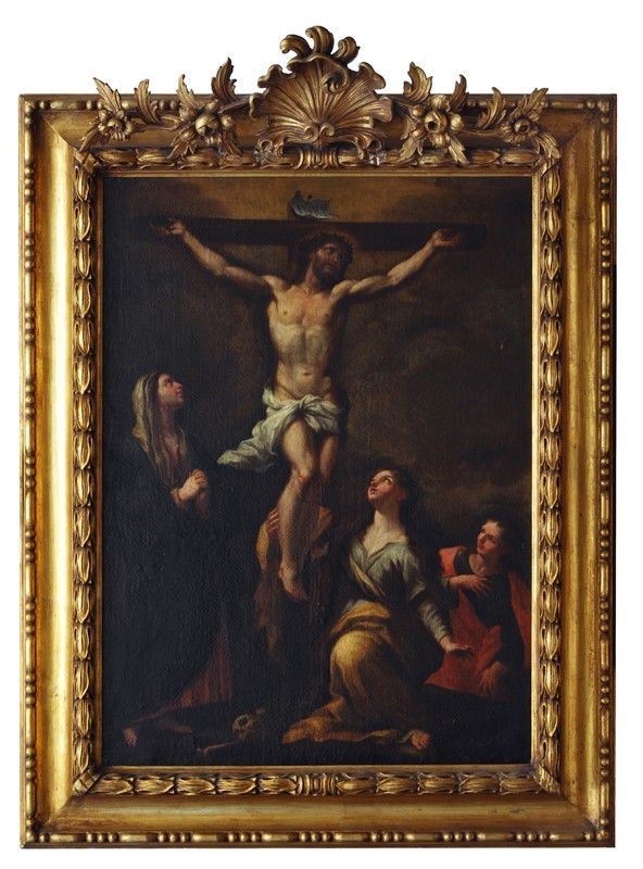 Scuola Italia Meridionale, XVII sec. : Crocifissione  - Olio su tela - Auction Antiquariato - I - Galleria Pananti Casa d'Aste