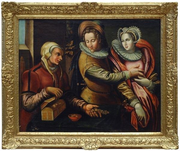 Scuola Fiamminga, XVII sec. - Amore mercenario