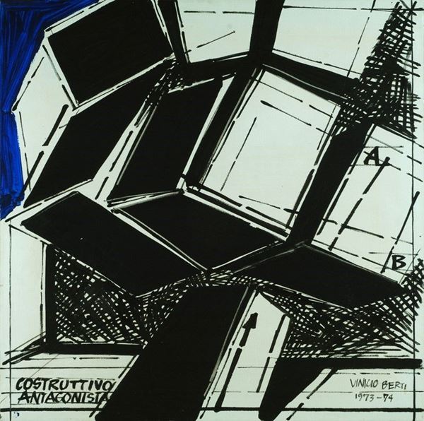 Vinicio Berti : Costruttivo antagonista  (1973-74)  - Acrilico su tela - Auction Arte moderna e contemporanea - III - Galleria Pananti Casa d'Aste