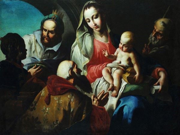 Scuola Veneta, XVIII sec. - Adorazione dei Re Magi