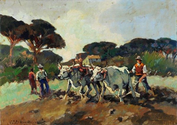 Carlo Domenici - All'aratro