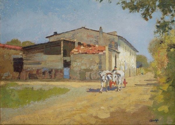 Carlo Passigli - Paesaggio con buoi