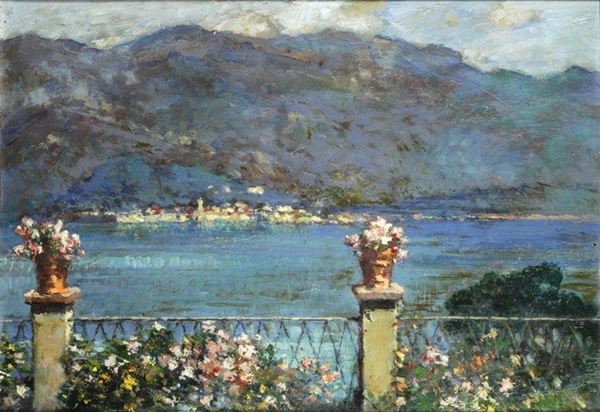 Anonimo, XX sec. : Terrazza  - Olio su compensato - Auction Autori del XIX e XX sec. - II - Galleria Pananti Casa d'Aste