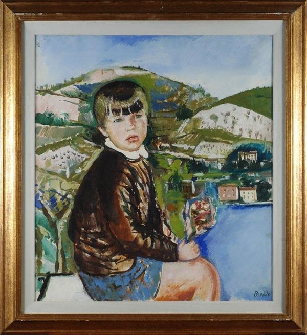 Gastone Breddo - Paesaggio con figura