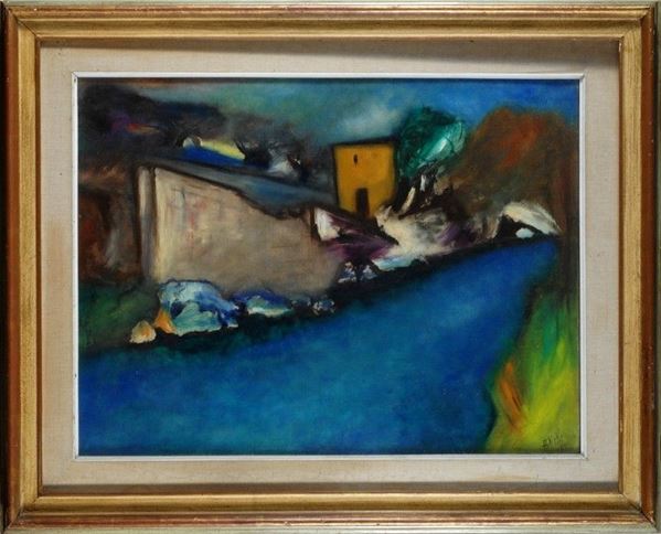 Aldo Nava : Paesaggio  (1963)  - Olio su tela - Asta AUTORI DEL XIX E XX SEC - Galleria Pananti Casa d'Aste