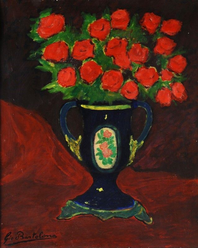 Giovanni Bartolena - Vaso con Rose