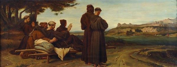 Attr. a Fran&#231;ois-L&#233;on Benouville : San Francesco morente  - Olio su tela - Auction STORART - I - Galleria Pananti Casa d'Aste