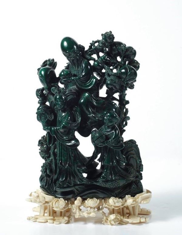 Gruppo in malachite  