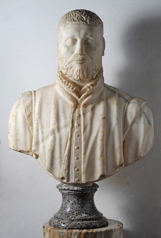 Scuola Romana, fine XVII sec. : Busto di figura maschile  - Asta Antiquariato - I - Galleria Pananti Casa d'Aste