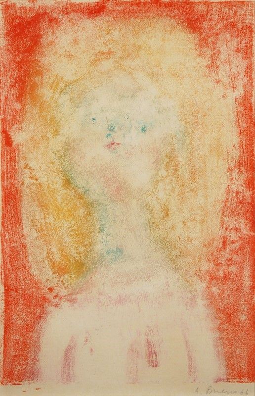 Antonio Bueno : Figura  (1966)  - Monotipo - Asta ARTE MODERNA E CONTEMPORANEA - Galleria Pananti Casa d'Aste