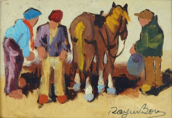 Basso Ragni : Figure con cavallo  - Auction AUTORI DEL XX SEC - Galleria Pananti Casa d'Aste