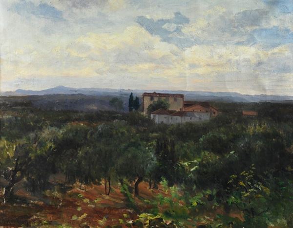 Joseph Antonio Hekking : Landscape  - Oil painting on canvas - Auction AUTHORS OF  [..]