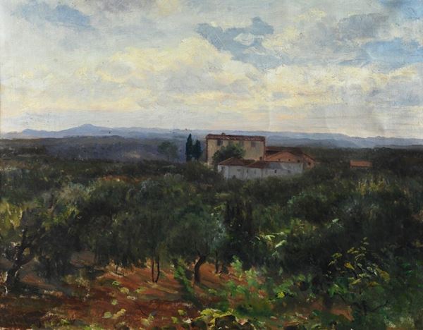 Joseph Antonio Hekking : Paesaggio  - Olio su tela - Asta AUTORI DEL XIX E XX SEC - Galleria Pananti Casa d'Aste