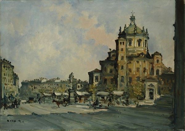Giuseppe Riva - Veduta di città
