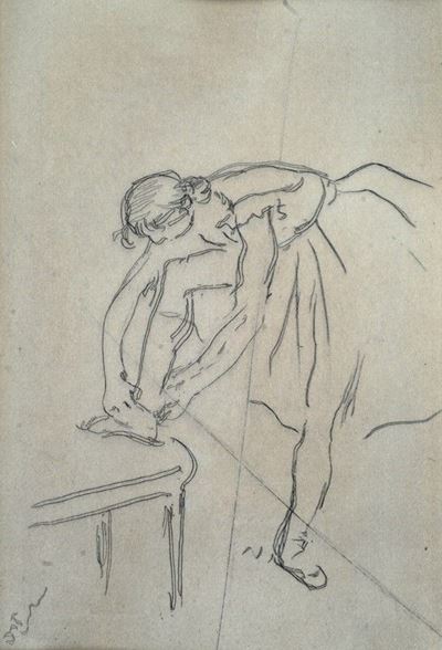 Danseuse Mettant Son Chausson